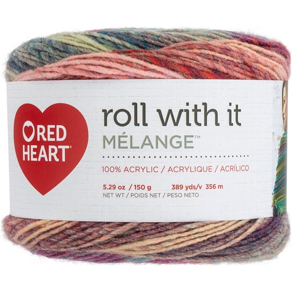 Red Heart Roll With It Melange Yarn-Hollywood