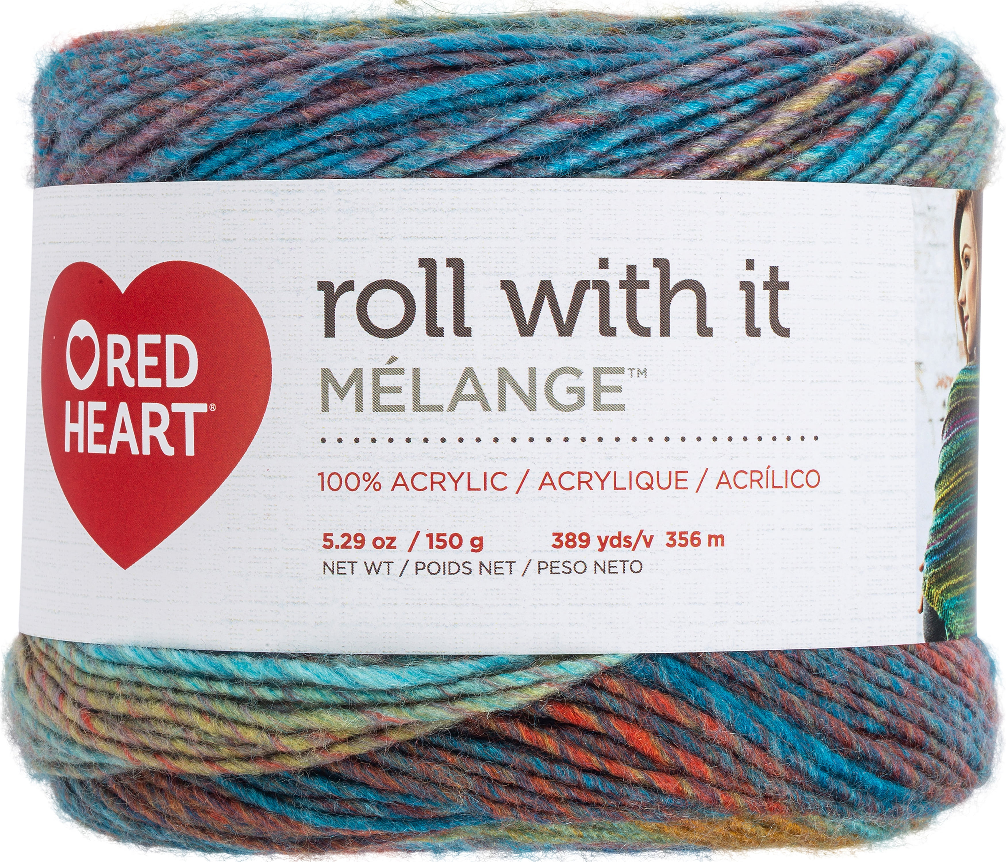 Red Heart Luxe Acrylic Yarn, Roll with it Melange-Paparazzi Red Heart Luxe Acrylic Yarn, Roll with it Melange-Paparazzi