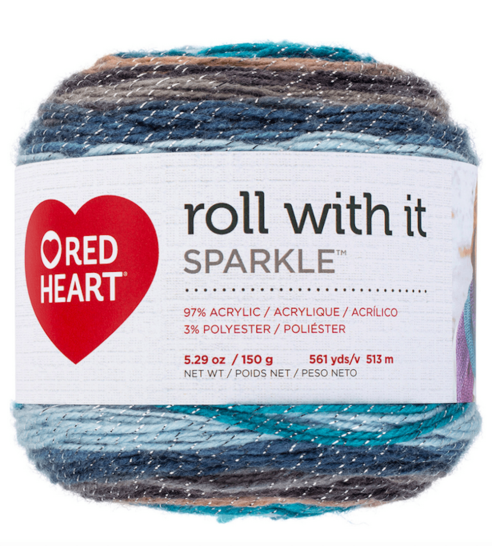 Red Heart Roll With It Sparkle Opal Knitting & Crochet Yarn