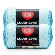 Red Heart® Super Saver Ombre™ #4 Worsted Acrylic Yarn, Scuba 10oz/283g #482 Yards (2 Pack)