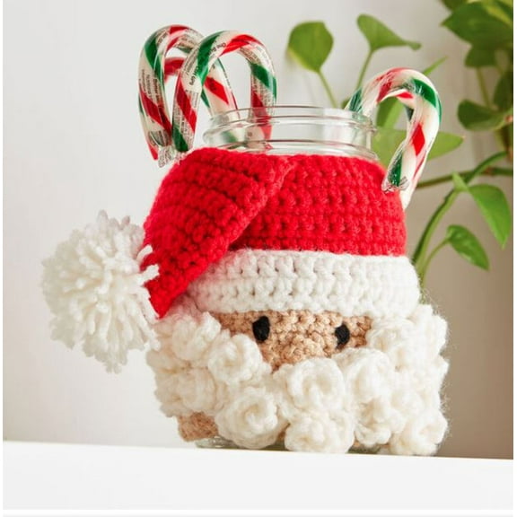 Red Heart Santa Candy Jars Yarn