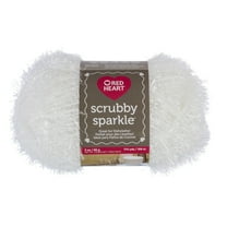 Red Heart® Scrubby Sparkle™ 4 Worsted (Medium) Polyester Yarn, Marshmallow 3oz/85g 174 Yards