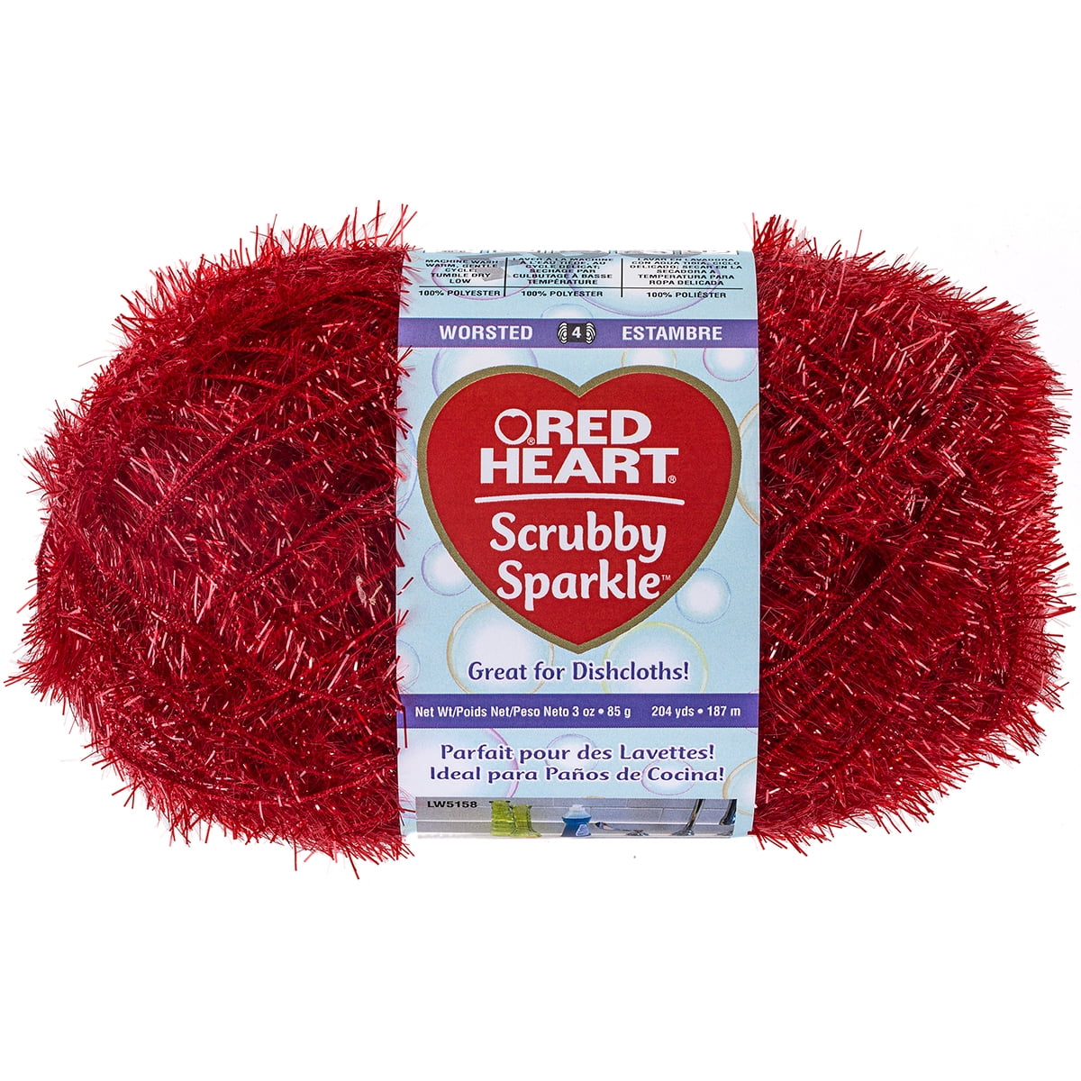 Red Heart Scrubby Duckie Yarn - 3 Pack of 100g/3.5oz - Polyester - 4 Medium  (Worsted) - 92 Yards - Knitting/Crochet