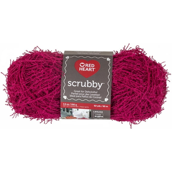 Red Heart Scrubby Yarn, BUBBLEGUM