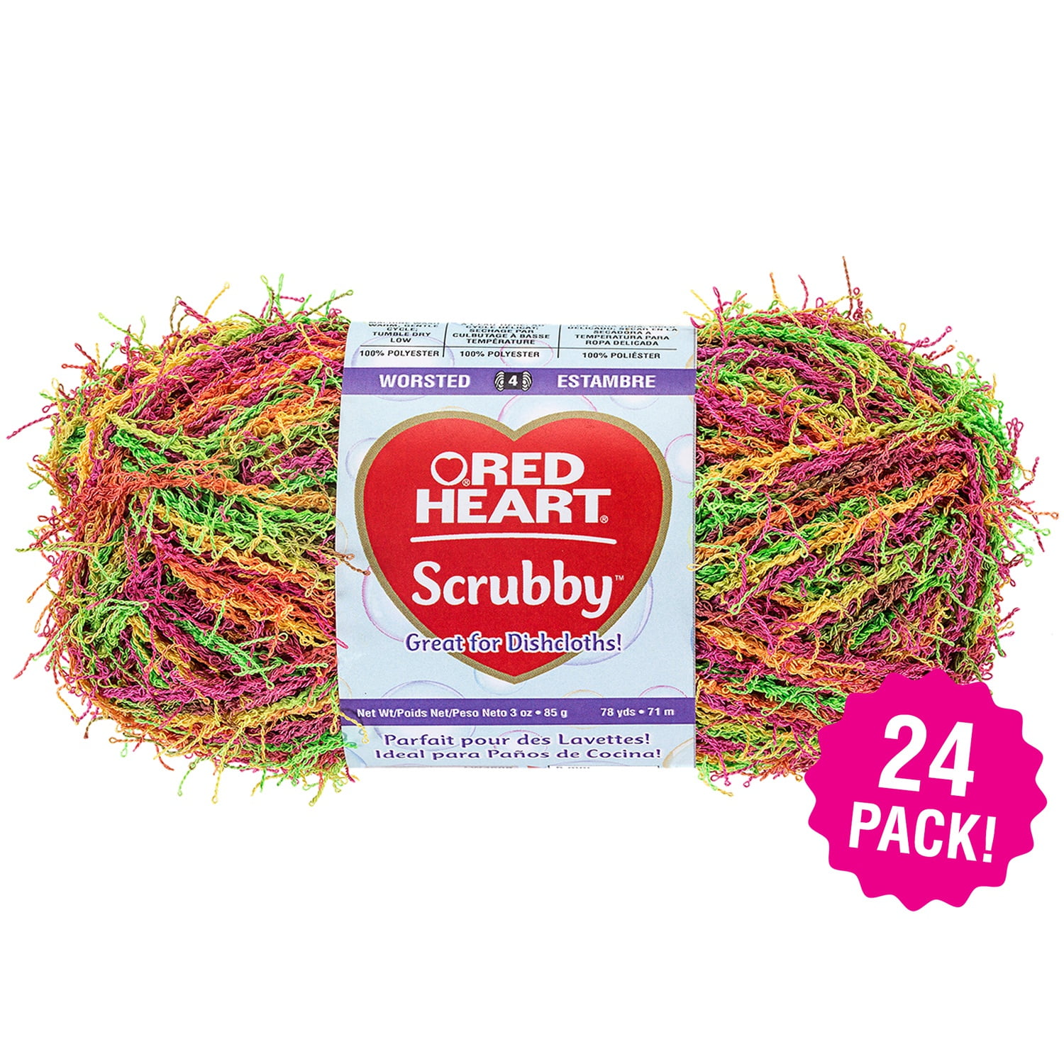 Red Heart Scrubby Yarn Tropical, Multipack of 24