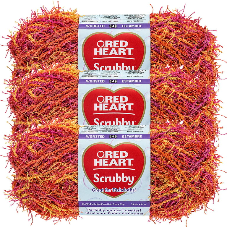 Red Heart Scrubby Yarn Zesty, Multipack of 3