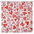 thumbnail image 1 of Red Heart Shower Curtain Happy Valentine''s Day Bathroom Curtain Set Love Hearts Polyester Fabric Bathtub Decor with 12 Hooks 72x72 Inches, 1 of 6