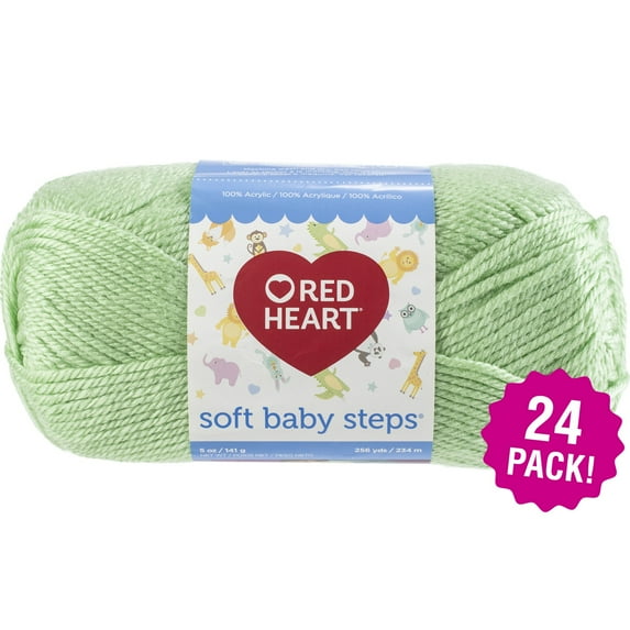 Red Heart Soft Baby Steps Yarn 24/Pk-Baby Green