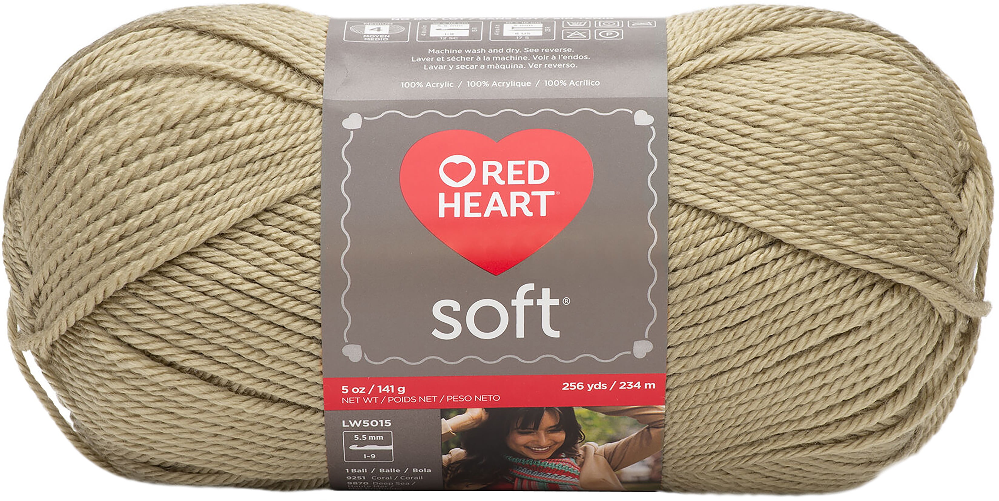 Red Heart Soft Wheat Yarn 3 Pack of 141g/5oz Acrylic 4 Medium