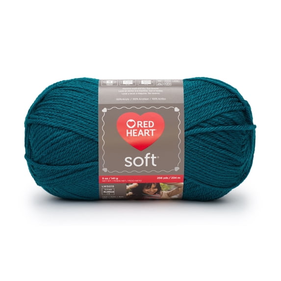 Red Heart® Soft™ #4 Worsted (Medium) Acrylic Yarn, Teal 5oz/142g 256 Yards