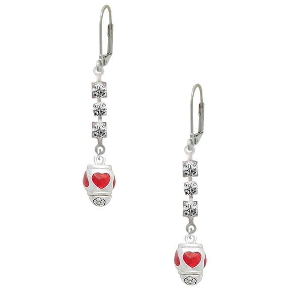 Red Heart Spinner Crystal Madison Leverback Earrings