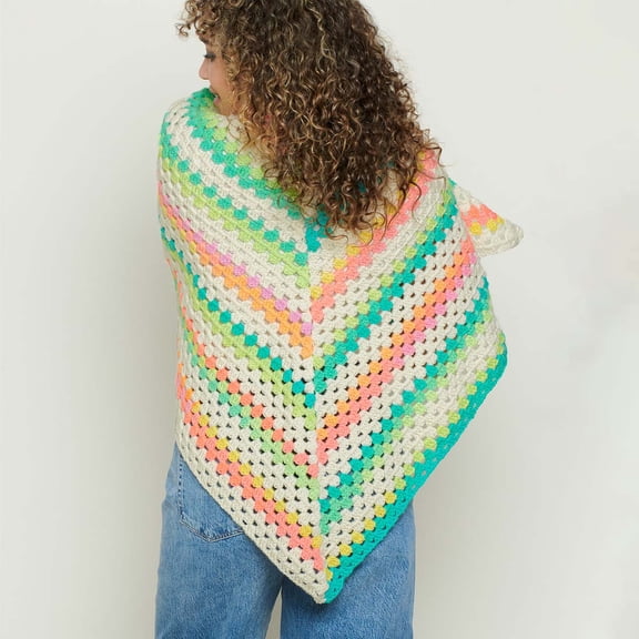Red Heart Staggered Stripes Shawl Crochet Kit