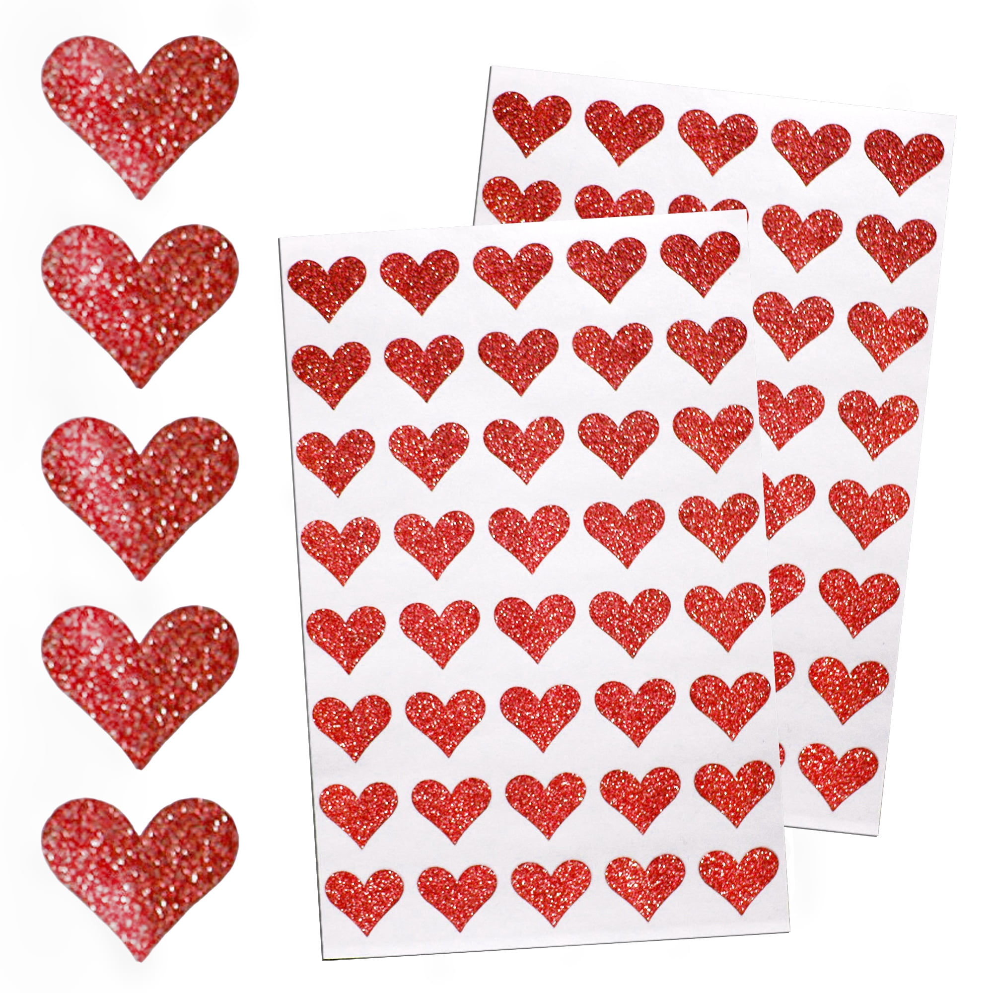 Red Heart Sticker Glitter Envelopes Seal Decorative Labels for ...