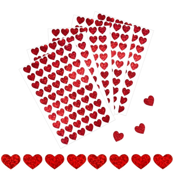 Red Heart Stickers,Love Heart Shaped Envelopes Sealing Stickers,0.5Inch Decorating Stickers for Scrapbooking,Gift Bags,Invitations,10 Sheets/600pcs