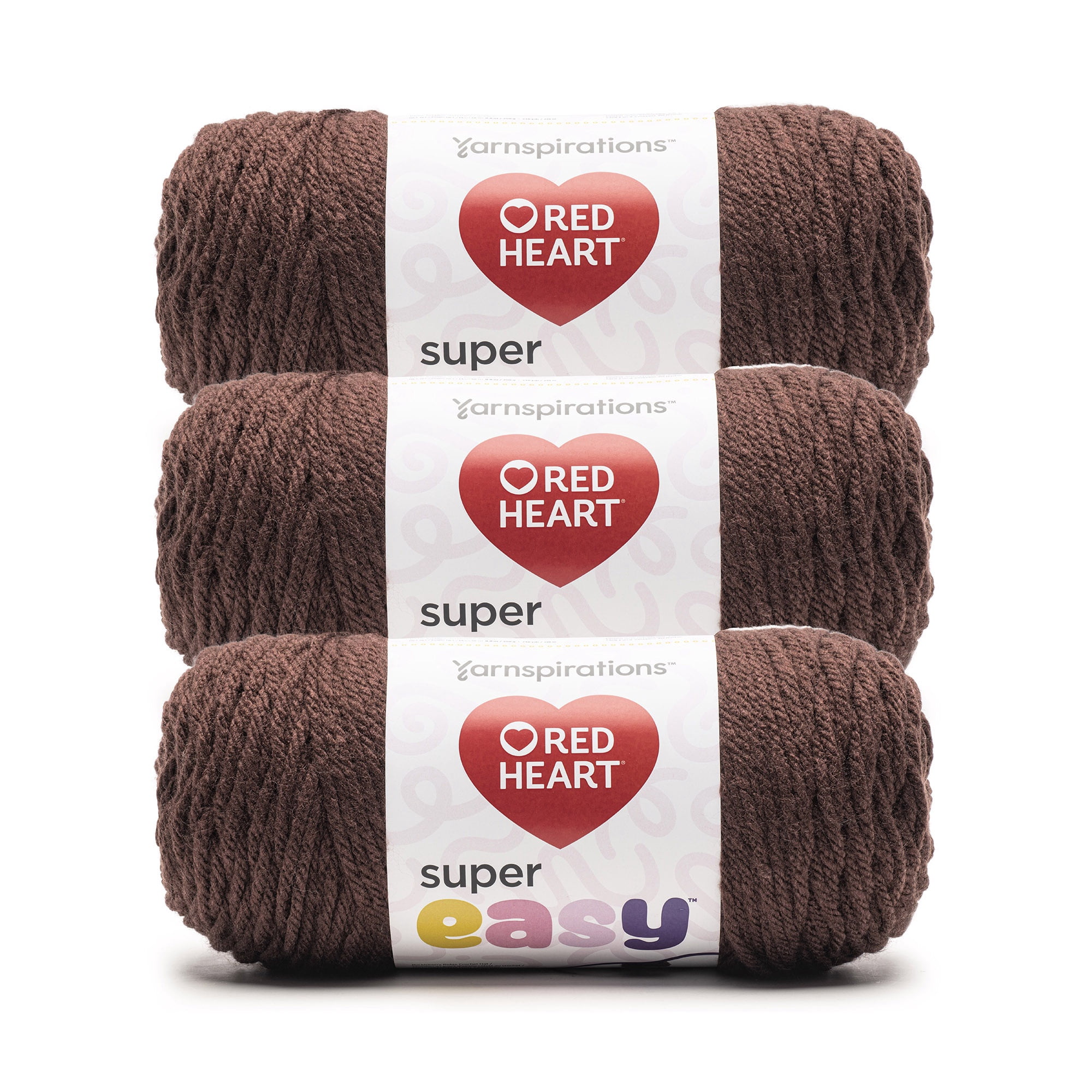 Red Heart® Super Easy™ #6 Super Bulky Acrylic Yarn, Bark 8.8oz/250g 238 Yards (3 Pack)