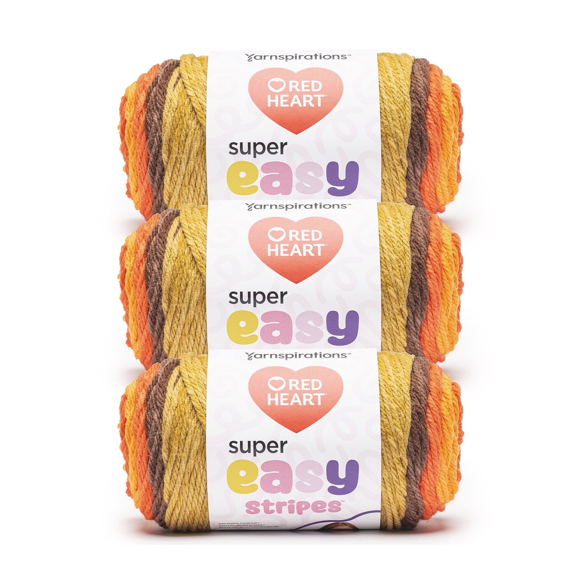 Red Heart® Super Easy™ #6 Super Bulky Acrylic Yarn, Bonfire 7oz/198g 189 Yards (3 Pack)