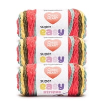 Red Heart® Super Easy™ #6 Super Bulky Acrylic Yarn, Garden Party 7oz/198g 189 Yards (3 Pack)