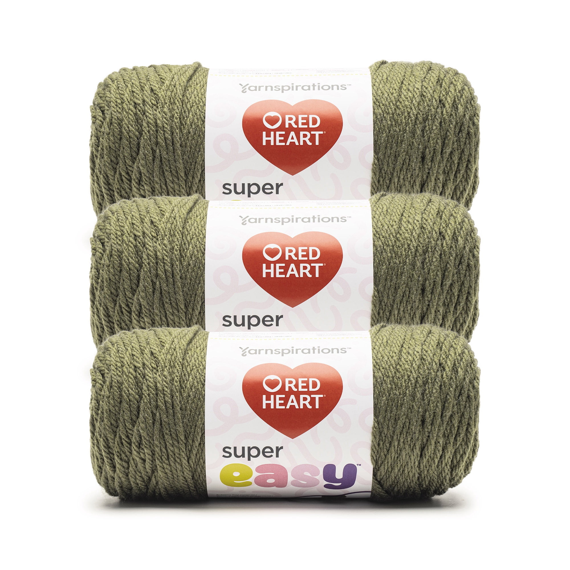 Red Heart® Super Easy™ #6 Super Bulky Acrylic Yarn, Moss 8.8oz/250g 238 Yards (3 Pack)