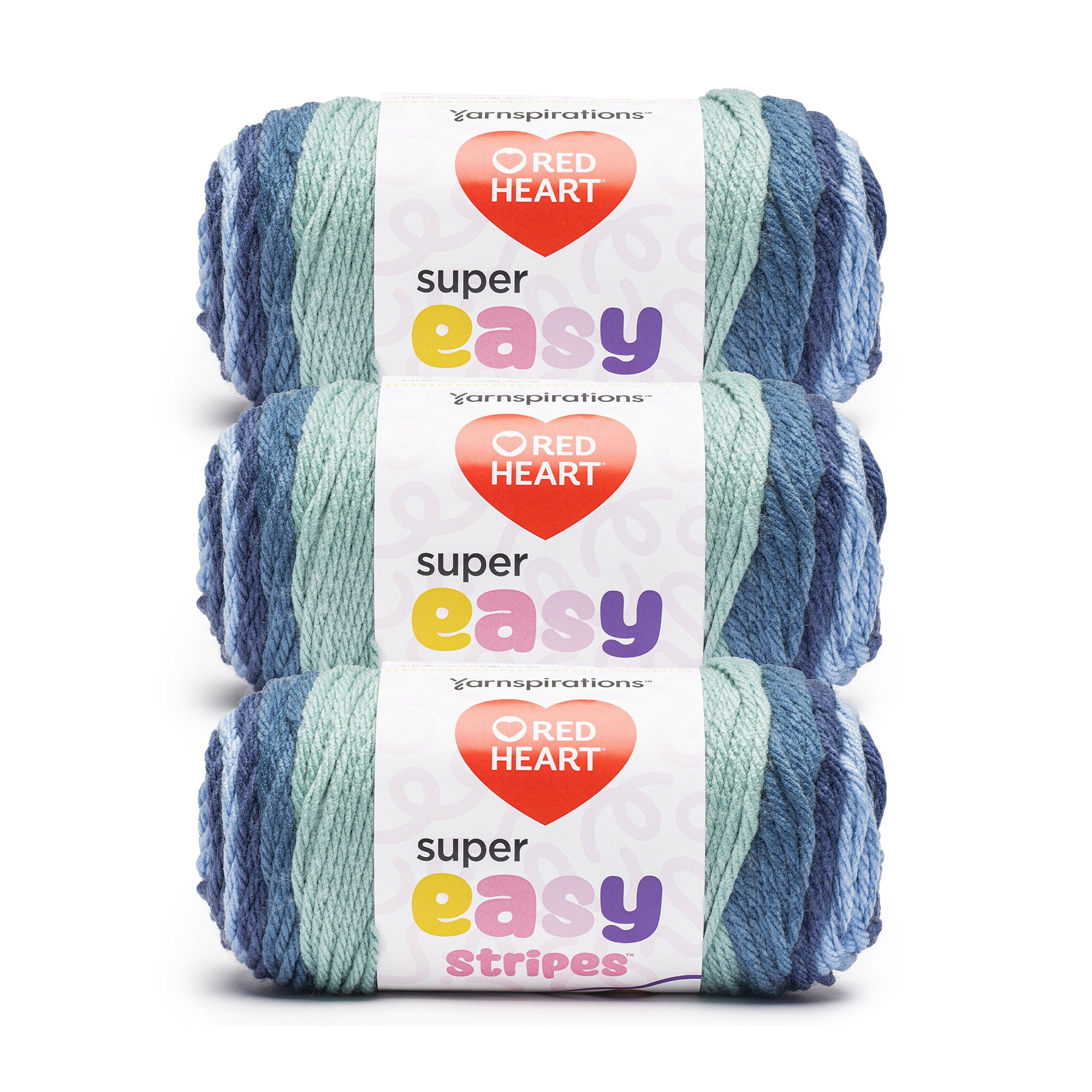Red Heart® Super Easy™ #6 Super Bulky Acrylic Yarn, Seaside Breeze 7oz/198g 189 Yards (3 Pack)