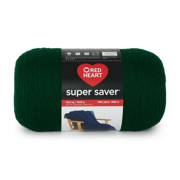 Red Heart® Super Saver® 1000G #4 Medium Acrylic Yarn, Hunter Green 35.3oz/1000g, 1855 Yards