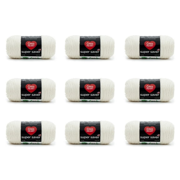 Red Heart® Super Saver® #4 Medium Acrylic Yarn, Aran 7oz/198g, 364 Yards (9 Pack)
