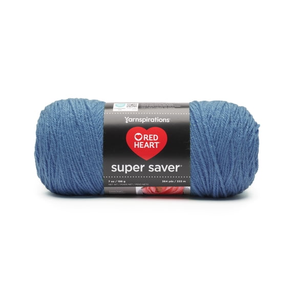 Red Heart® Super Saver® 4 Medium Acrylic Yarn, Blue Wave 7oz/198g, 364 Yards