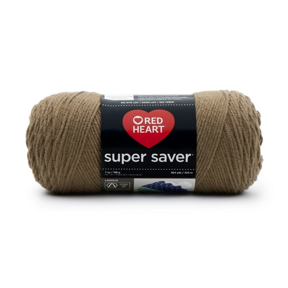 Red Heart® Super Saver® 4 Medium Acrylic Yarn, Cafe Latte 7oz/198g, 364 Yards