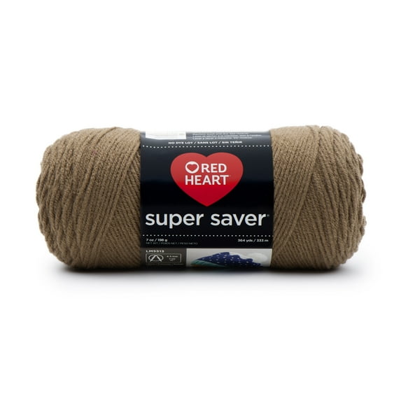 Red Heart® Super Saver® 4 Medium Acrylic Yarn, Cafe Latte 7oz/198g, 364 Yards