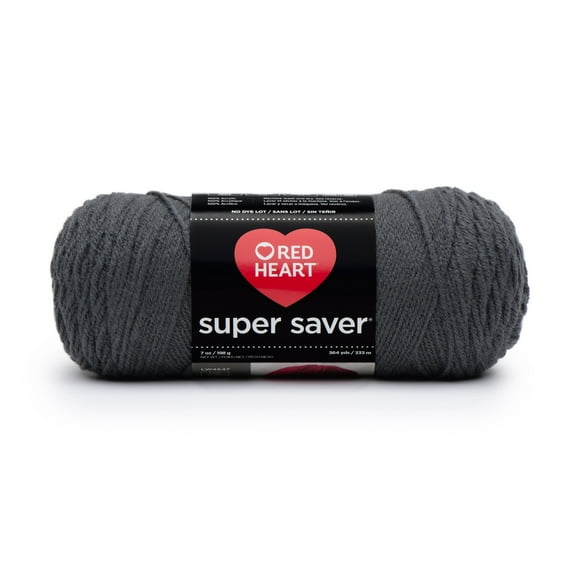 Red Heart® Super Saver™ #4 Worsted Acrylic Yarn, Charcoal 7oz/198g 364yd