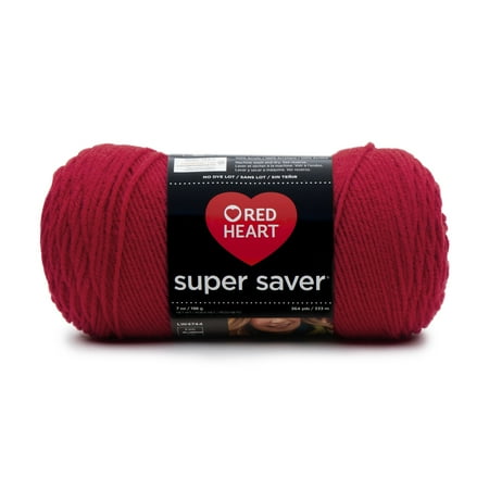 Red Heart® Super Saver® 4 Medium Acrylic Yarn, Cherry Red 7oz/198g, 364 Yards