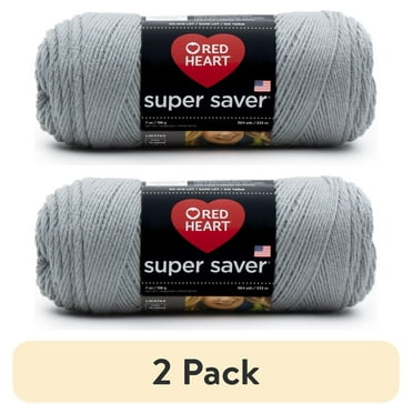 (2 pack) Red Heart® Super Saver™ #4 Worsted Acrylic Yarn, Dustygray 7oz/198g 364yd