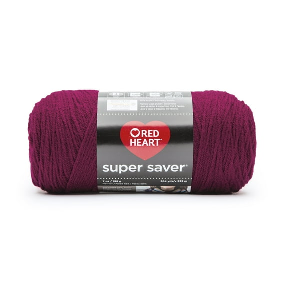 Red Heart® Super Saver™ #4 Worsted Acrylic Yarn, Mulberry 7oz/198g 364yd