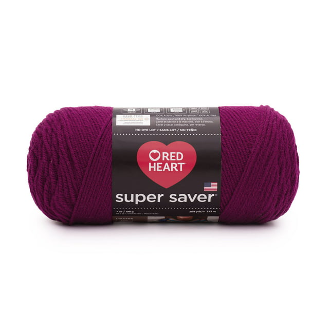 Red Heart Super Saver® 4 Medium Acrylic Yarn, Mulberry 7oz/198g, 364 Yards
