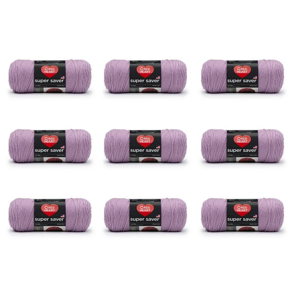 Red Heart® Super Saver® #4 Medium Acrylic Yarn, Orchid 7oz/198g, 364 Yards (9 Pack)