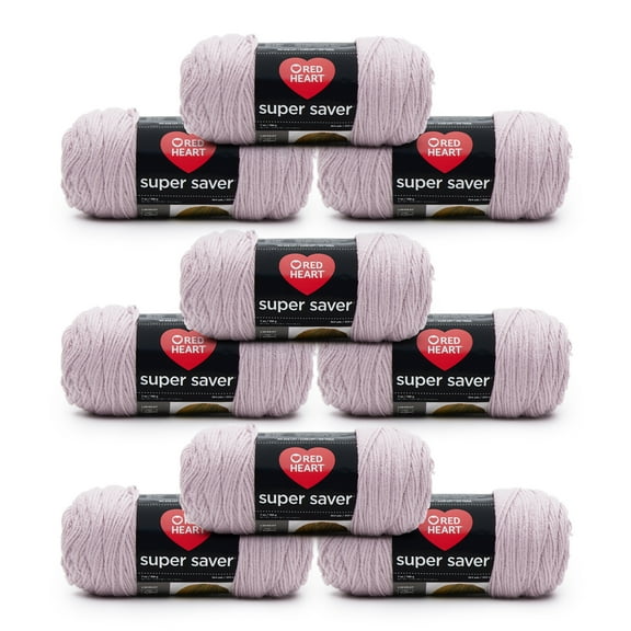 Red Heart® Super Saver® #4 Medium Acrylic Yarn, Pale Plum 7oz/198g, 364 Yards (9 Pack)