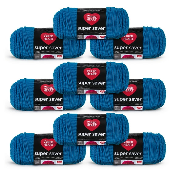Red Heart® Super Saver® #4 Medium Acrylic Yarn, Pool 7oz/198g, 364 Yards (9 Pack)