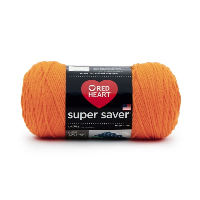 Red Heart Super Saver® Acrylic Yarn, Medium Size 4, Pumpkin Color, 7oz ...