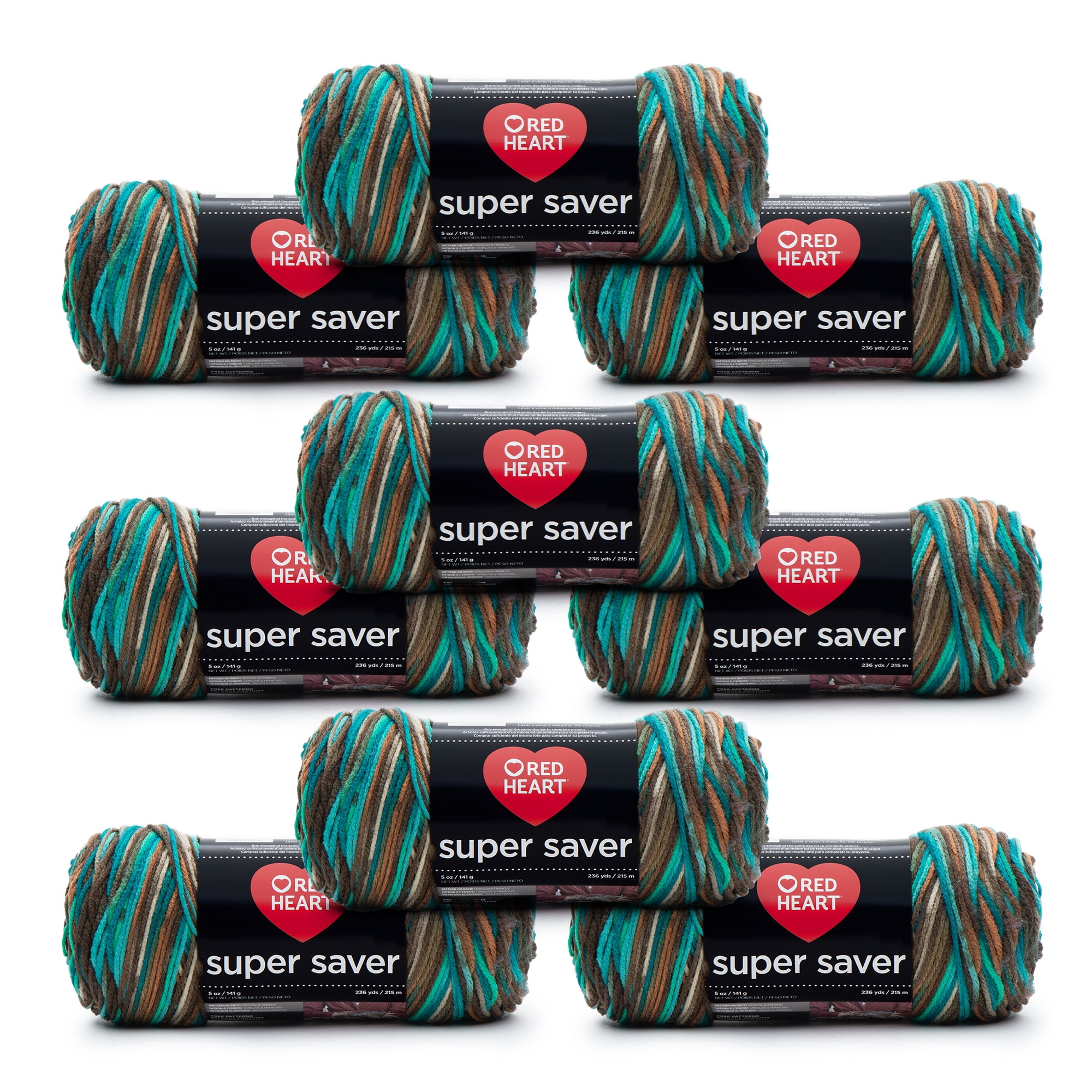 Red Heart® Super Saver® #4 Medium Acrylic Yarn, Wildflower 5oz/142g, 236  Yards (9 Pack)