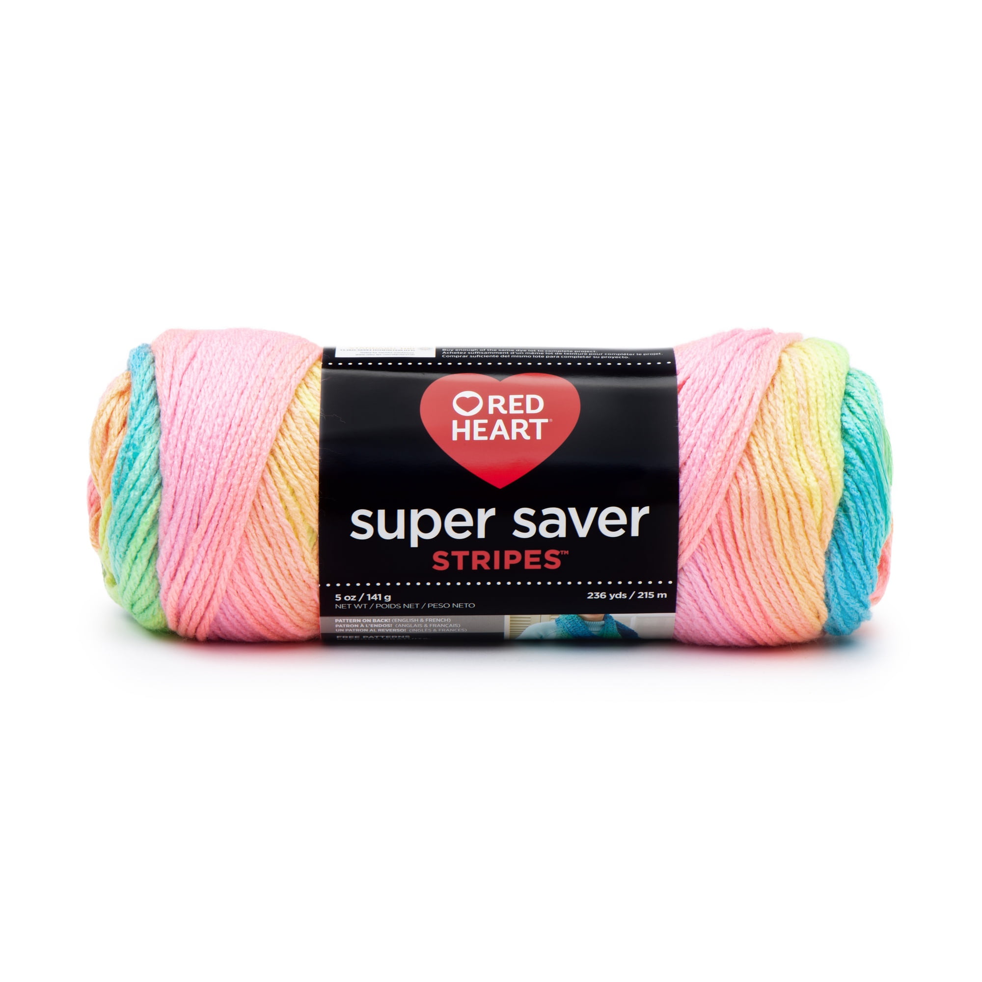 Red Heart, Super Saver‚Ñ¢ Worsted Acrylic Yarn, Retro stripe 236yd, 5oz ...