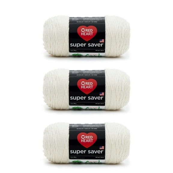 Red Heart® Super Saver® #4 Worsted Acrylic Yarn, Aran 7oz/198g 364yd (3Pk)