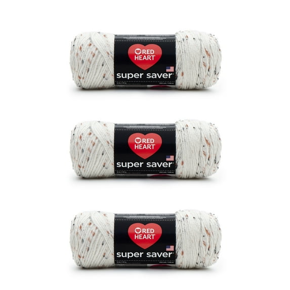 Red Heart® Super Saver® #4 Worsted Acrylic Yarn, Aran fleck 5oz/142g 260yd (3Pk)