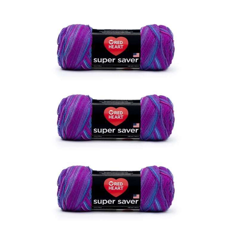 Red Heart® Super Saver® #4 Worsted Acrylic Yarn, Grape fizz 5oz