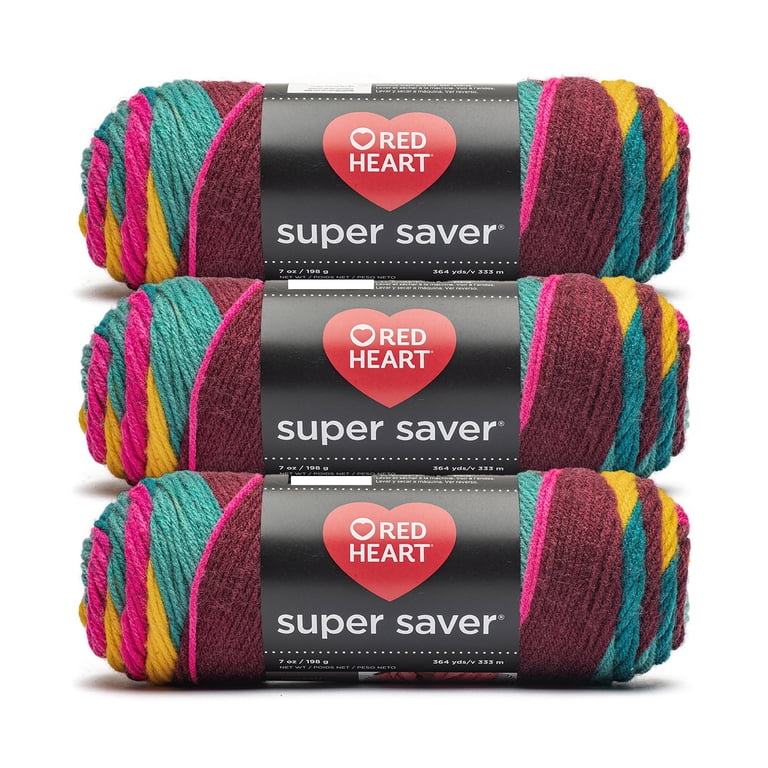 Red Heart® Super Saver® #4 Worsted Acrylic Yarn, Jeweltone 5oz