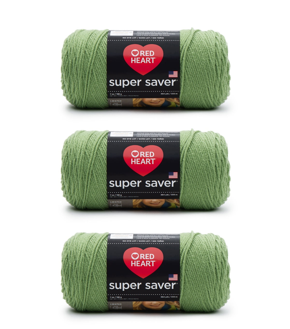 Red Heart® Super Saver® #4 Worsted Acrylic Yarn, Tealleaf 7oz/198g 364yd (3Pk)