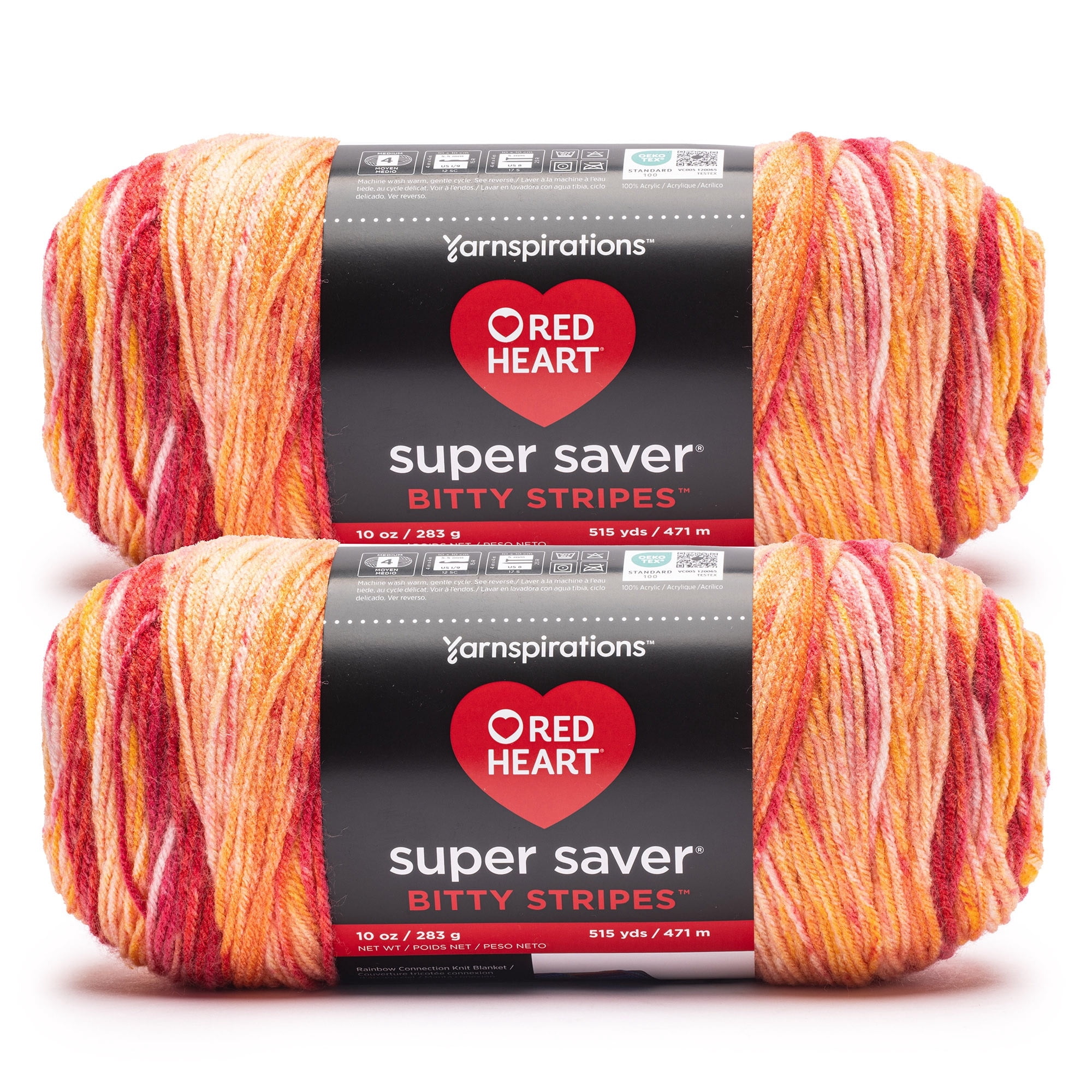 レッドヒート('85米) Red Heart® Super Saver Bitty Stripes™ #4 Worsted (Medium) Acrylic