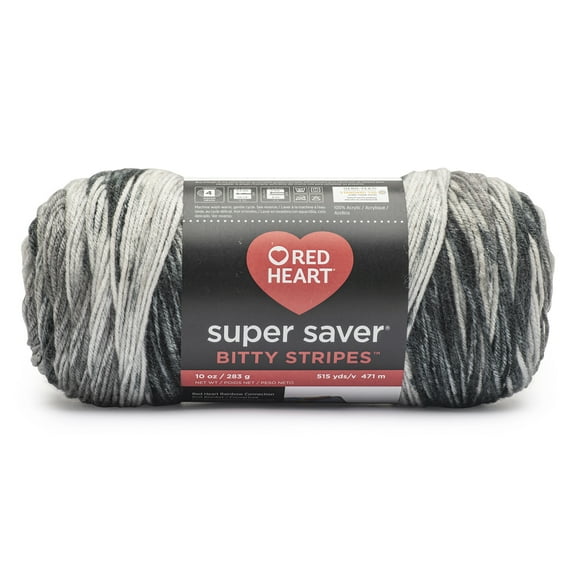 Red Heart Super Saver Bitty Stripes-Newsprint