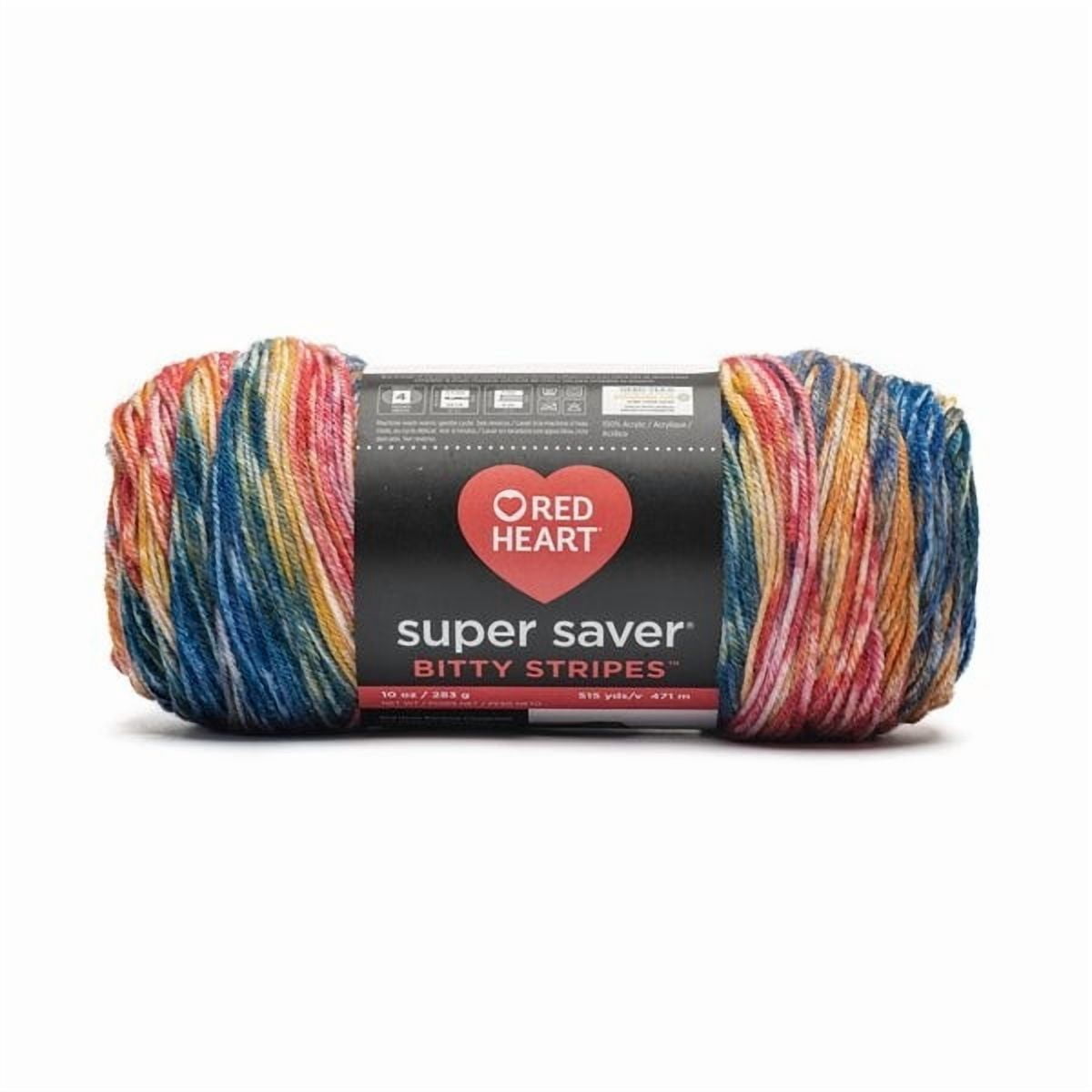 Red Heart Super Saver Bitty Stripes-Sunset Beach