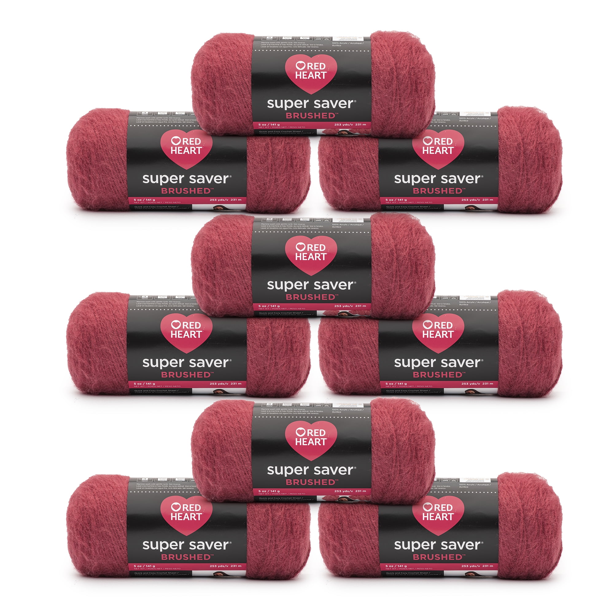 Red Heart Super Saver Metallic 4 Medium Acrylic Yarn, Red 5oz/142g