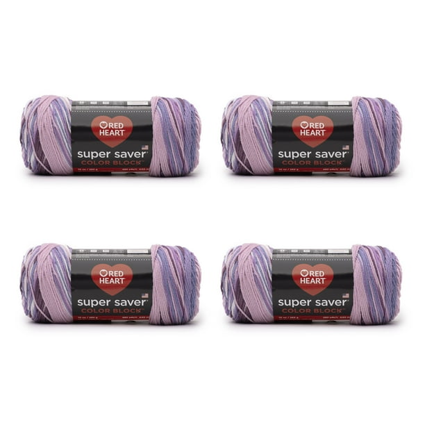 Red Heart Super Saver Color Block Medium Acrylic Iris Bouquet Yarn, 482