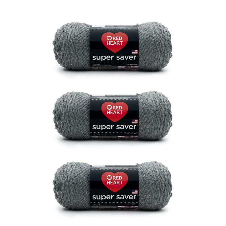 Red Heart Super Saver Yarn - Grey Heather - SANE - Sewing and Housewares